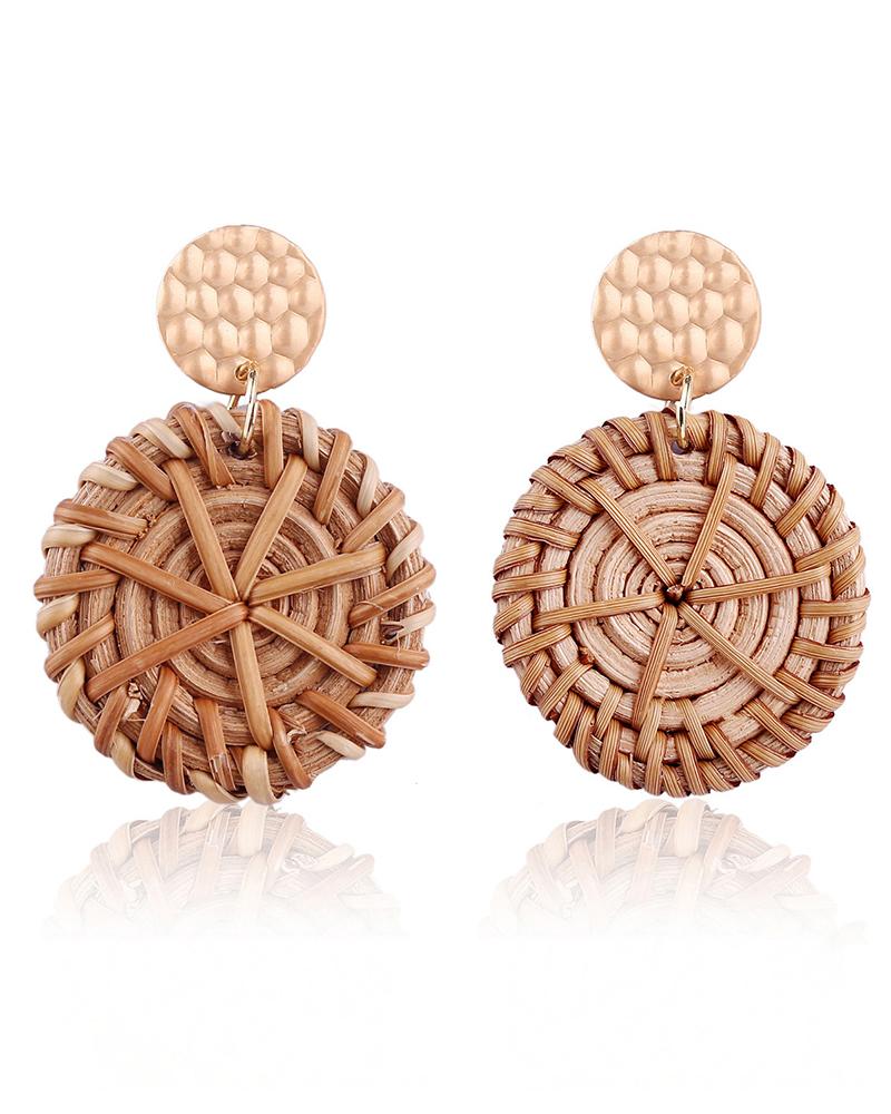 

1Pair Exaggerate Braided Geometric Pattern Earrings, Style4