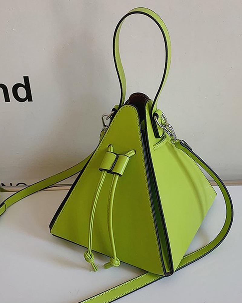 

Drawstring Triangle-Shaped Handbag Fashionable Crossbody Bag, Green