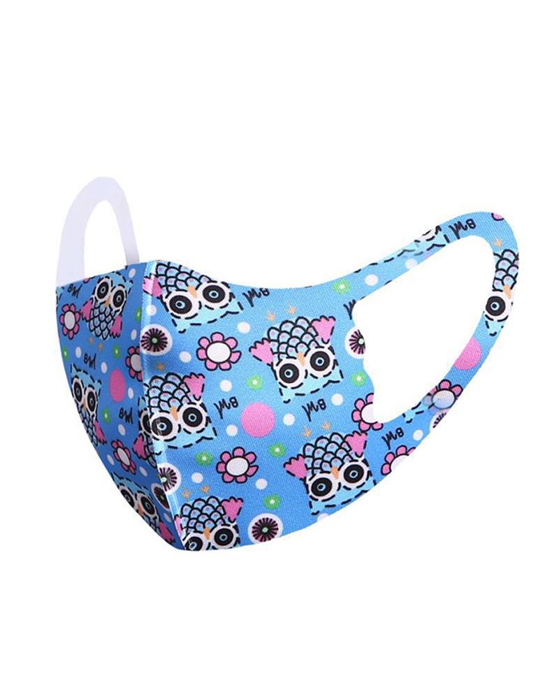 

Cartoon Print Washable Face Mask For Kids, Style2