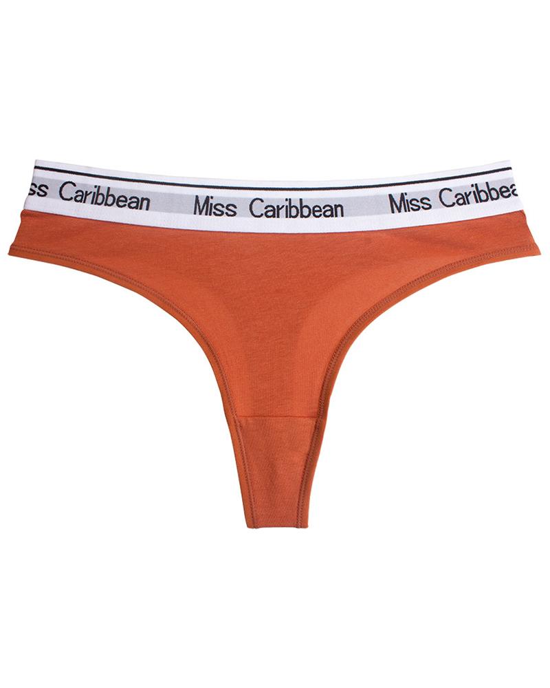 

Letter Strap Low Waist Simple Seamless Panty, Wine red