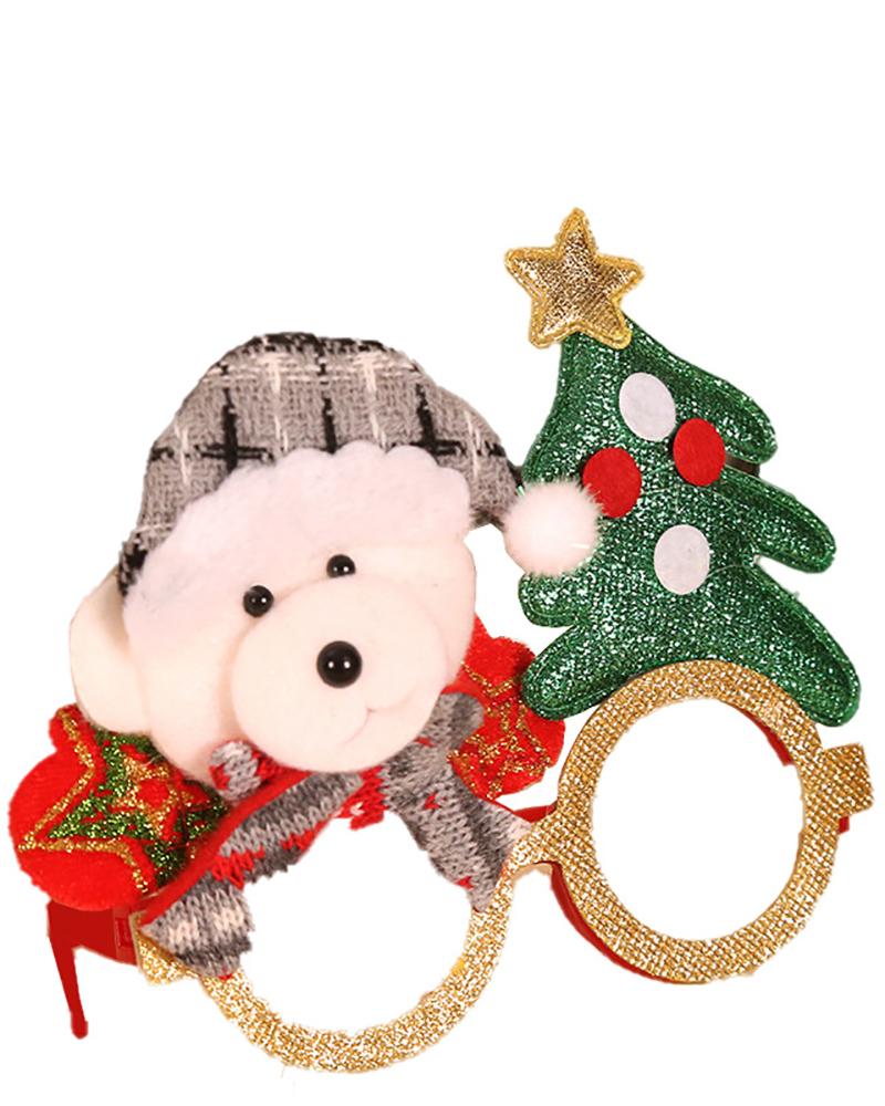 

Christmas Glitter Party Glasses Xmas Decoration Costume Eyeglasses Frame Holiday Party Ornament, Style4