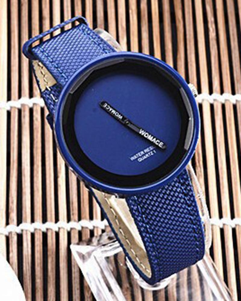 

Large Dial Trendy Casual Watch, Blue