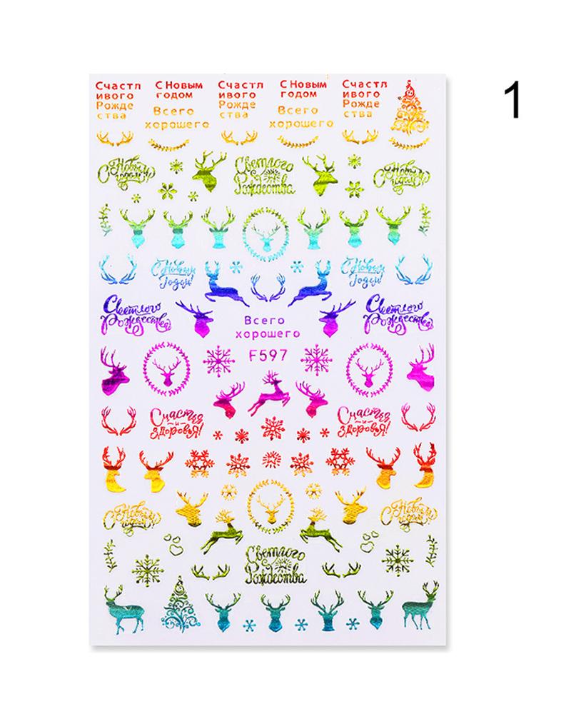 

1 Sheet Christmas Mixed Pattern Nail Art Sticker, Style1