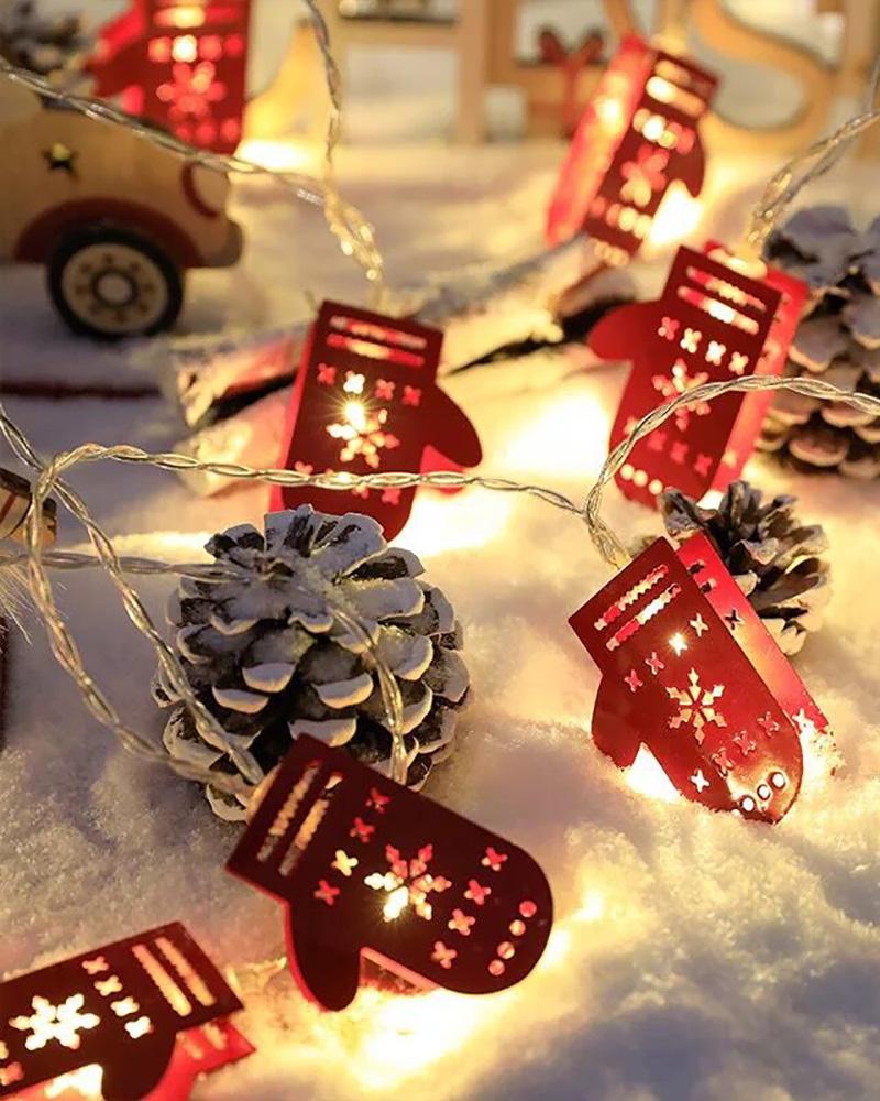 

Christmas String Lights USB Operated Red Gloves Lights With 10pcs Bulbs Indoor Outdoor Ornament, Style1