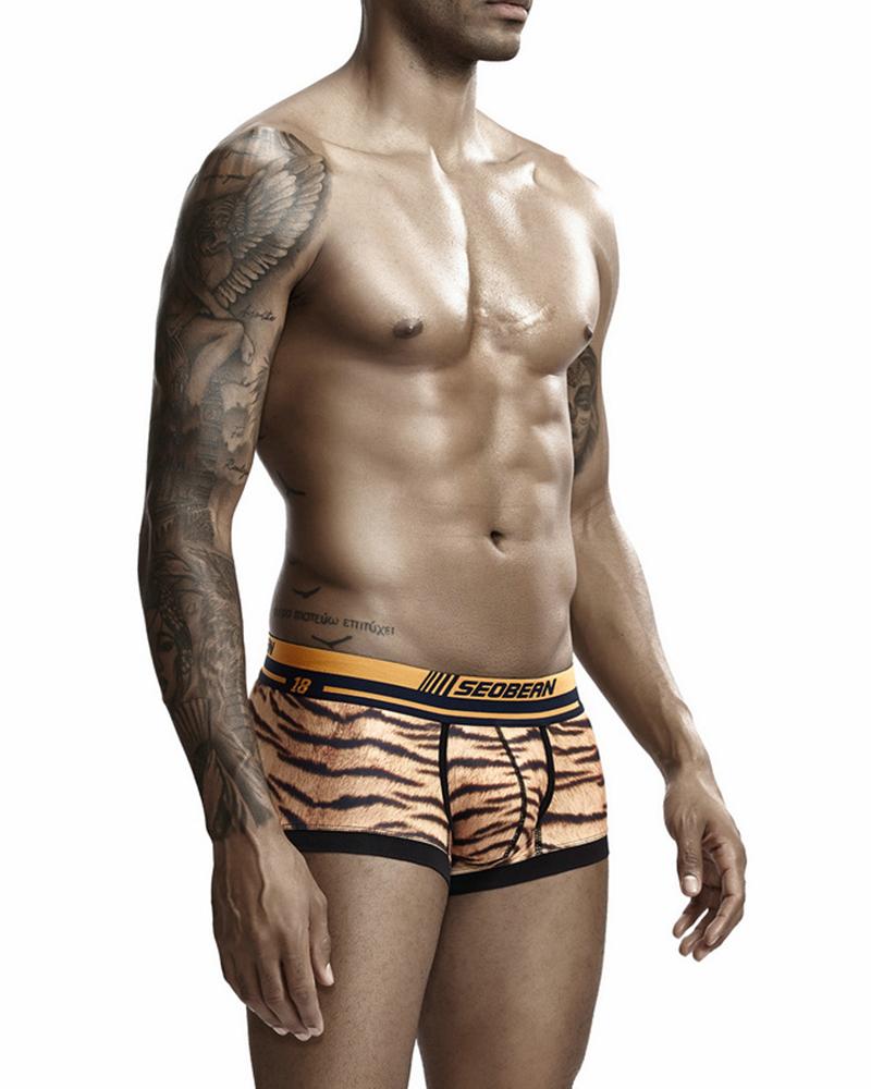 

Tiger Patterns Print Slim Briefs, Yellow