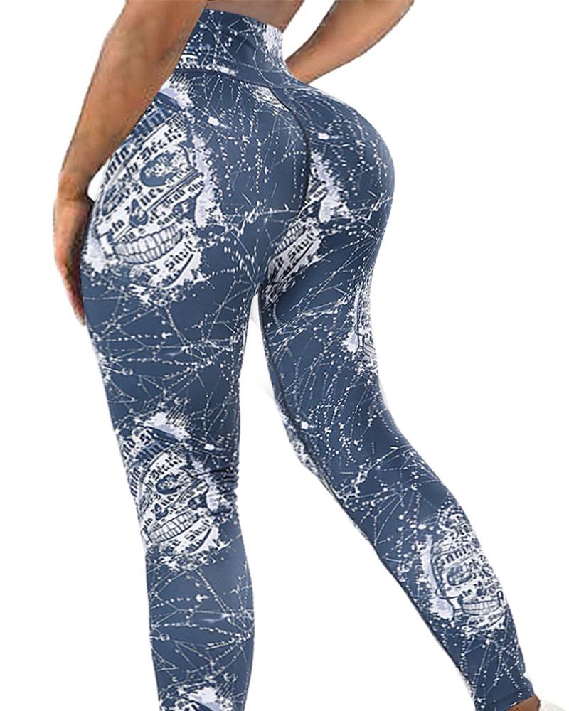 

Tie Dye Skinny High Elastic Yoga Pants, Style3
