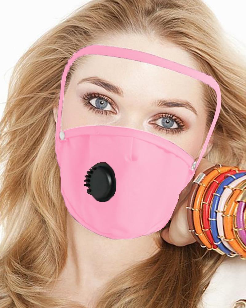 

Detachable Valve Face Mask With Eyes Shield, Pink