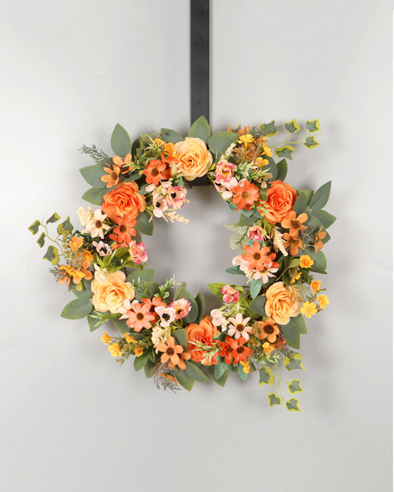 

Artificial Flower Wreath Chrysanthemum Peony Garland Wreath Handmade Home Decoration For Wedding Christmas Party, Style1