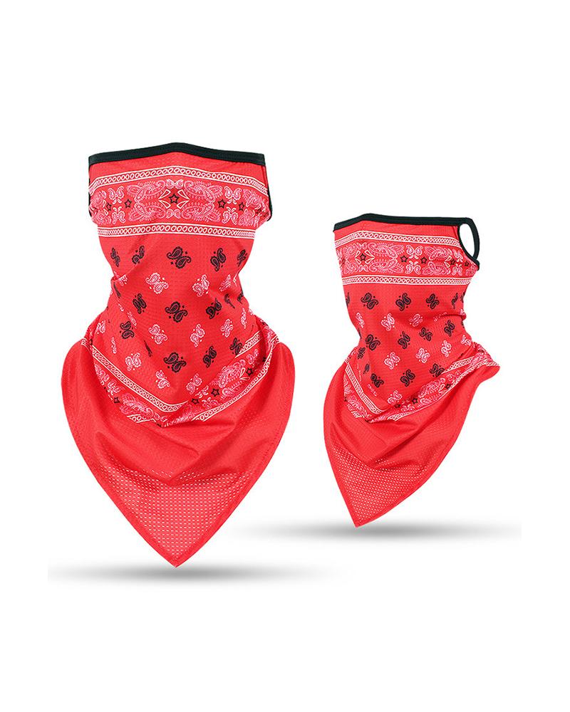 

Print Breathable Face Cover Windproof Motorcycling Dust Outdoors, Red