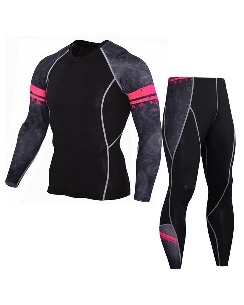 

Cartoon Print Quick-drying And Breathable Skinny Long Sleeve Active Sets, Style8
