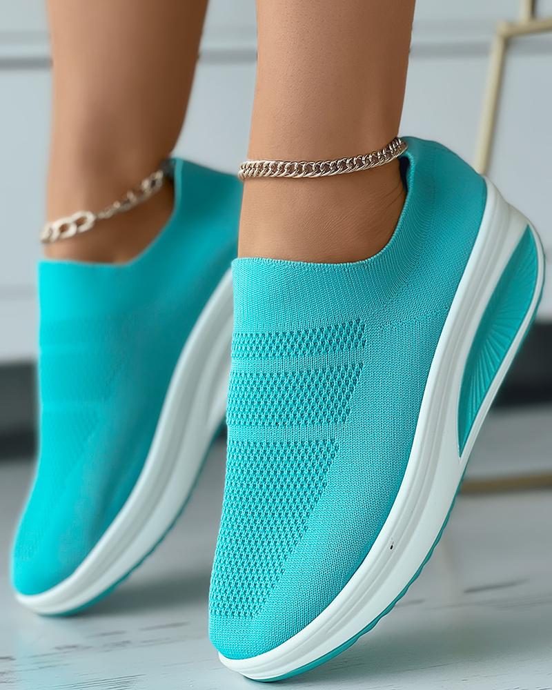 

Slip-on Breathable Knit Sneakers, Blue