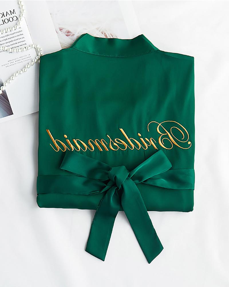 

Letter Print Wedding Robes For Bridesmaids, Dark green