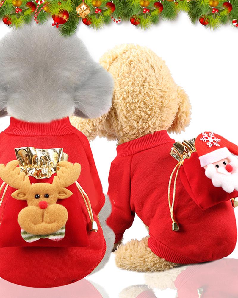 

1pc Santa Dog Costume Christmas Pet Cosplay Costume Clothes Small Medium Dogs Cats Party Dressing Up Outfit Apparel, Style2