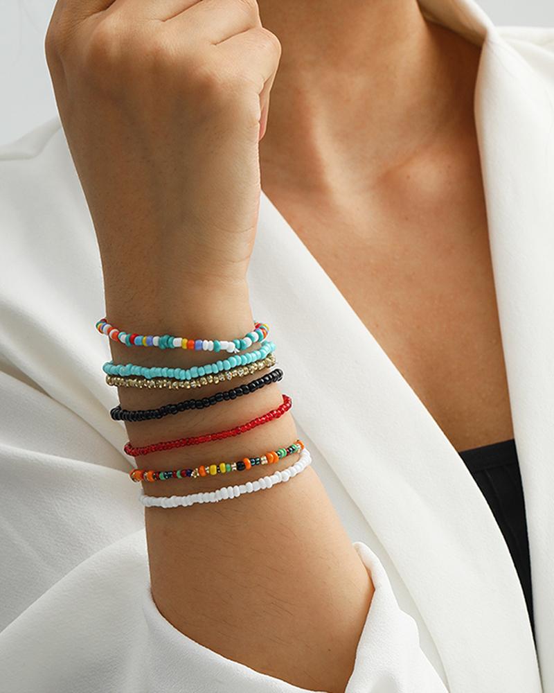 

Boho Beaded Bracelet Set, Multicolor