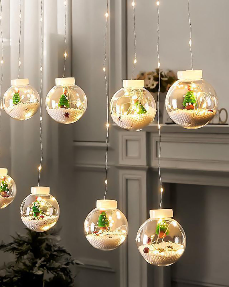 

Christmas Led String Light Santa Claus Wishing Ball Christmas Ornament Lights, Style2
