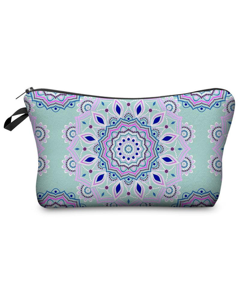 

Mandala Print Makeup Bag Portable Cosmetic Beauty Travel Pouch Multifunctional Case Toiletry Organizer, Style2