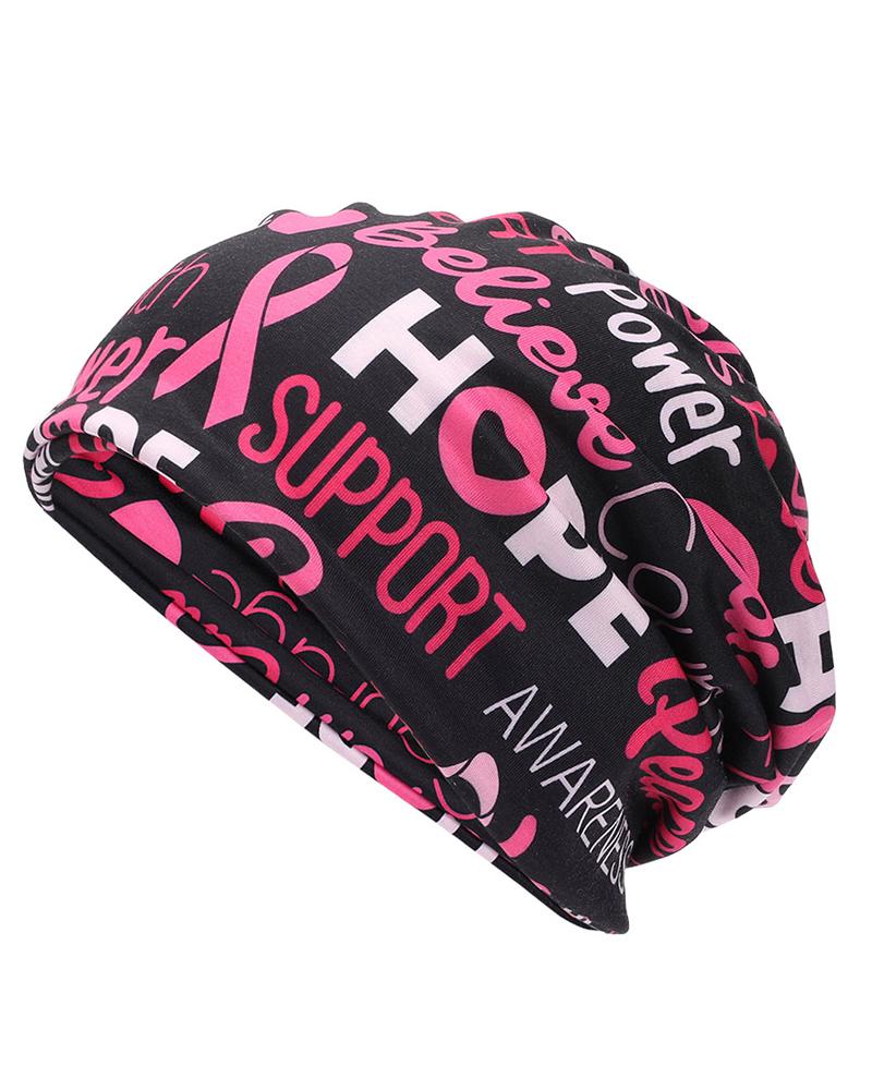 

Letter Graphic Print Multifunctional Beanie Hat, Style2