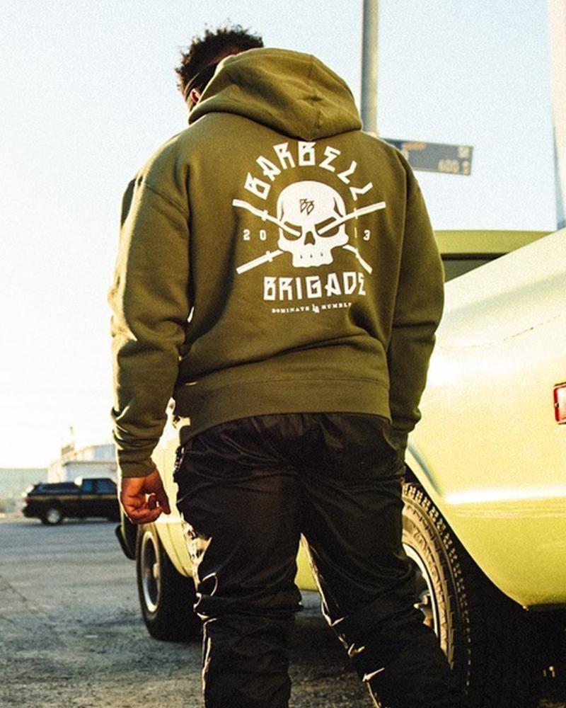 

Skeleton Printing Long Sleeve Hoodies Sweatshirt, Green