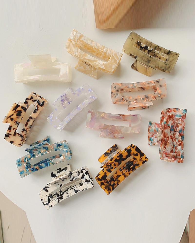 

1pc Geo Marble Print Large Hair Claw, Style1