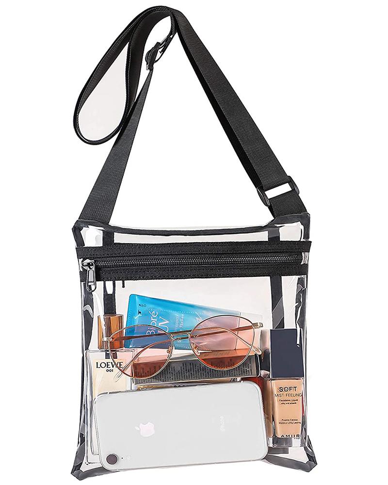 

Stadium Approved Clear Message Bag With Inner Pocket, Black
