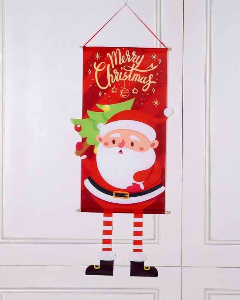

1pc Christmas Wall Hanging Flag Door Banner Porch Sign Hanging Banner Flag Home Wall Indoor Outdoor Christmas Party Decoration, Style1