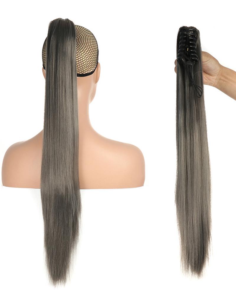 

False Ponytail Hair Extensions Claw Clip Synthetic Straight Wavy False Tail Hairpiece, Style4