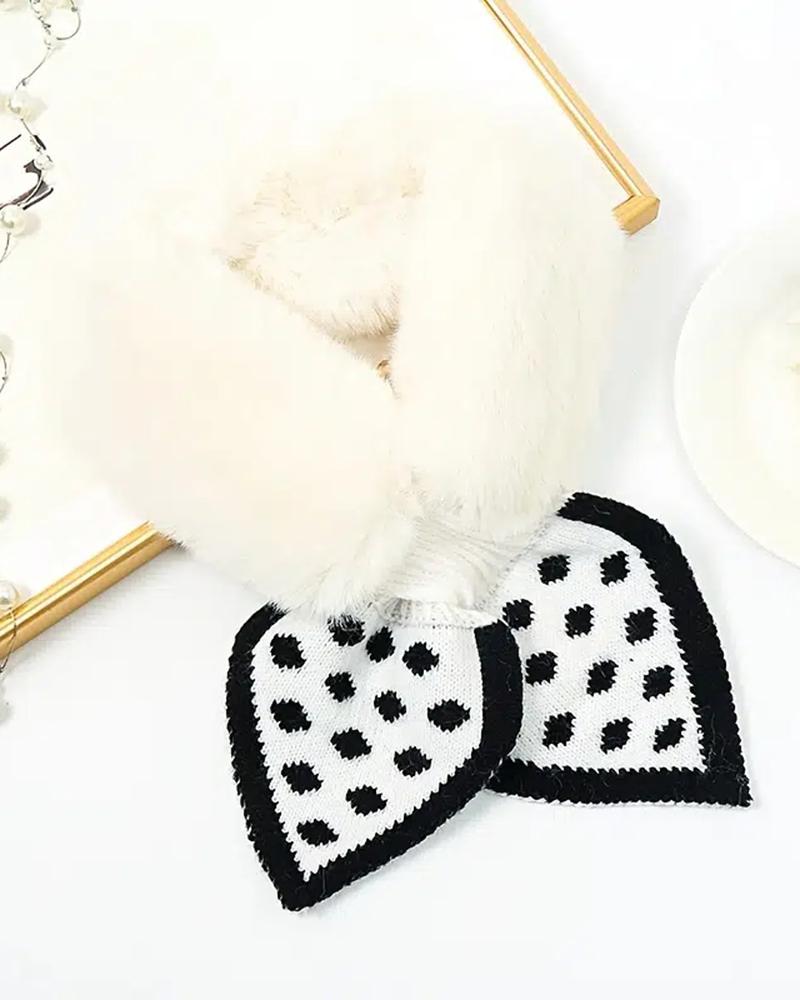 

Boy Girl Baby Cute Collar Child Warm Soft Fashion Plush Winter Fuzzy Scarf, White