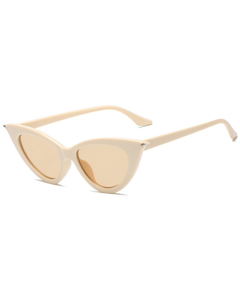 

1Pair Cat Eye Frame Vintage Sunglasses, Beige