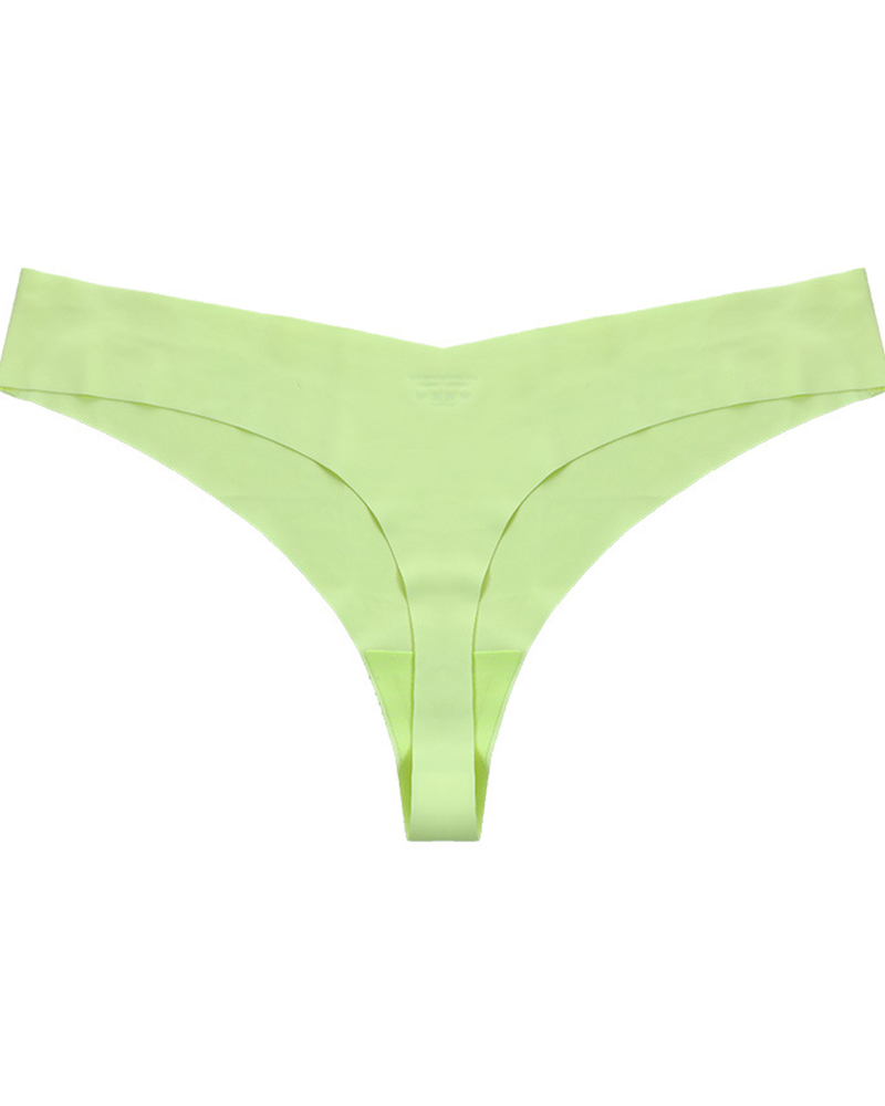 

Low Waist Skinny Solid Color Seamless Panties, Green
