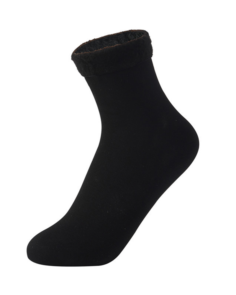 

1Pair Warm Thermal Lined Socks, Black