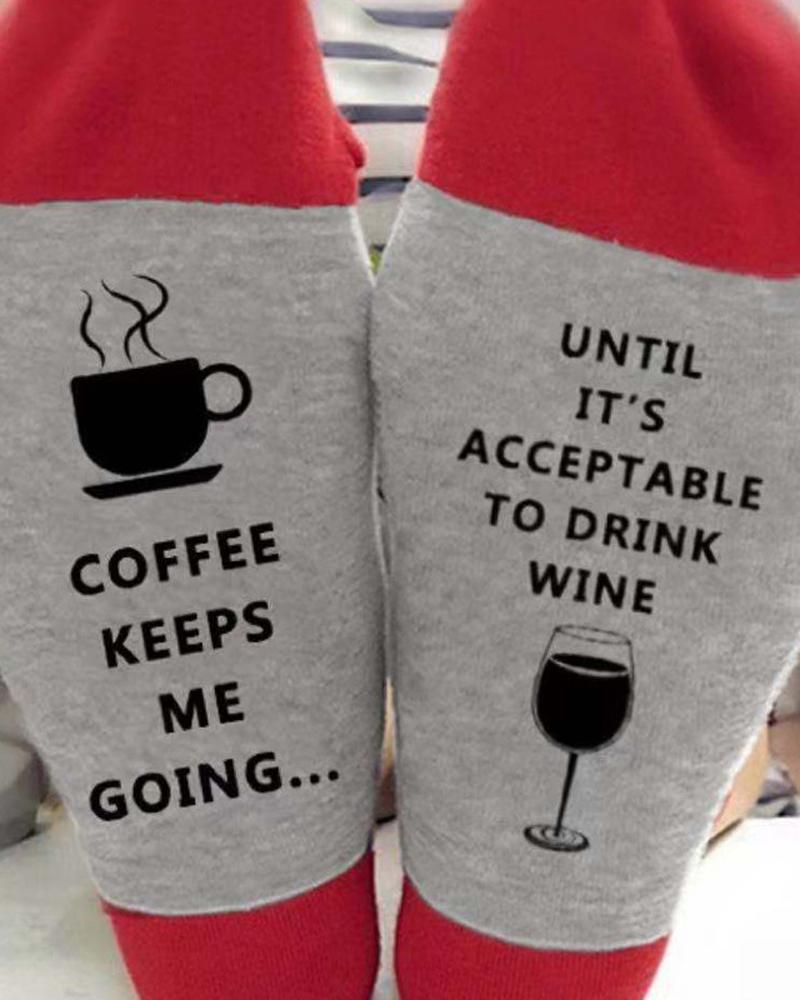 

1Pair Christmas Letter Print Socks, Style4