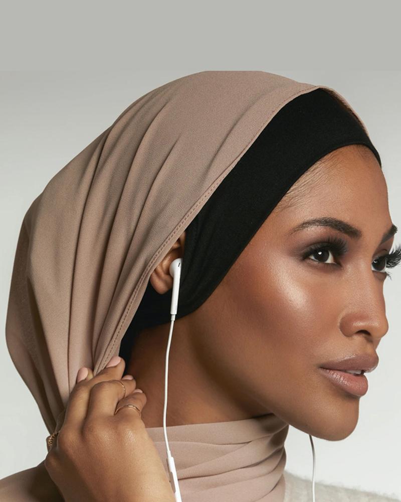 

Tube Turban Cap Beanie Hat With Ear Holes, Khaki