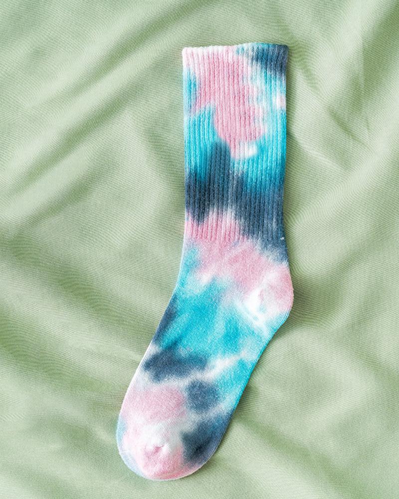 

1Pair Tie Dye Print Long Socks, Style5
