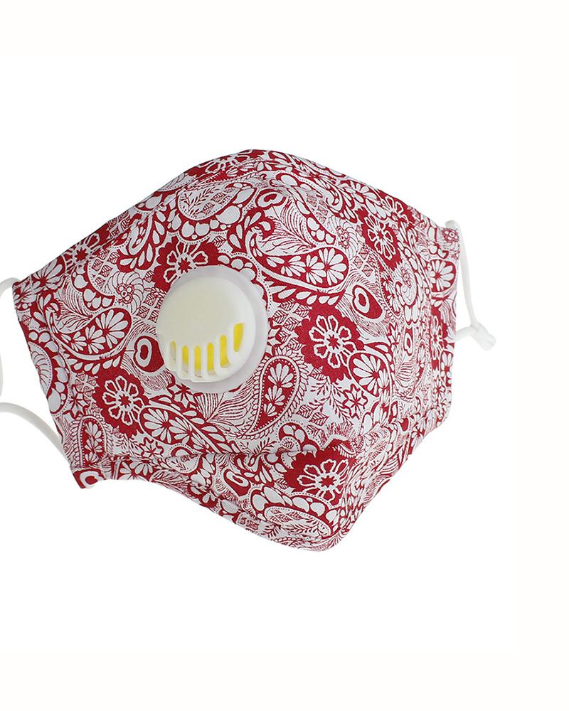 

Paisley Print Valve Breathable Mouth Mask, Style3