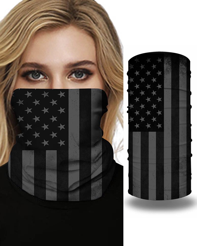 

Nation Flag Print Breathable Face Bandana Magic Scarf Headwrap Balaclava, Black