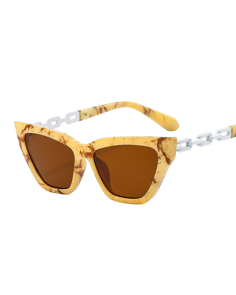 

1Pair Cat Eye Frame Tinted Fashion Sunglasses, Yellow