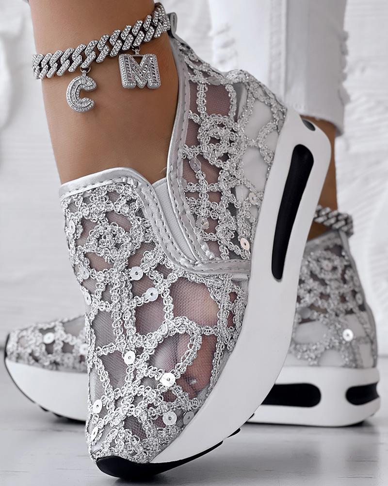 Sequin Slip On Muffin Sneakers