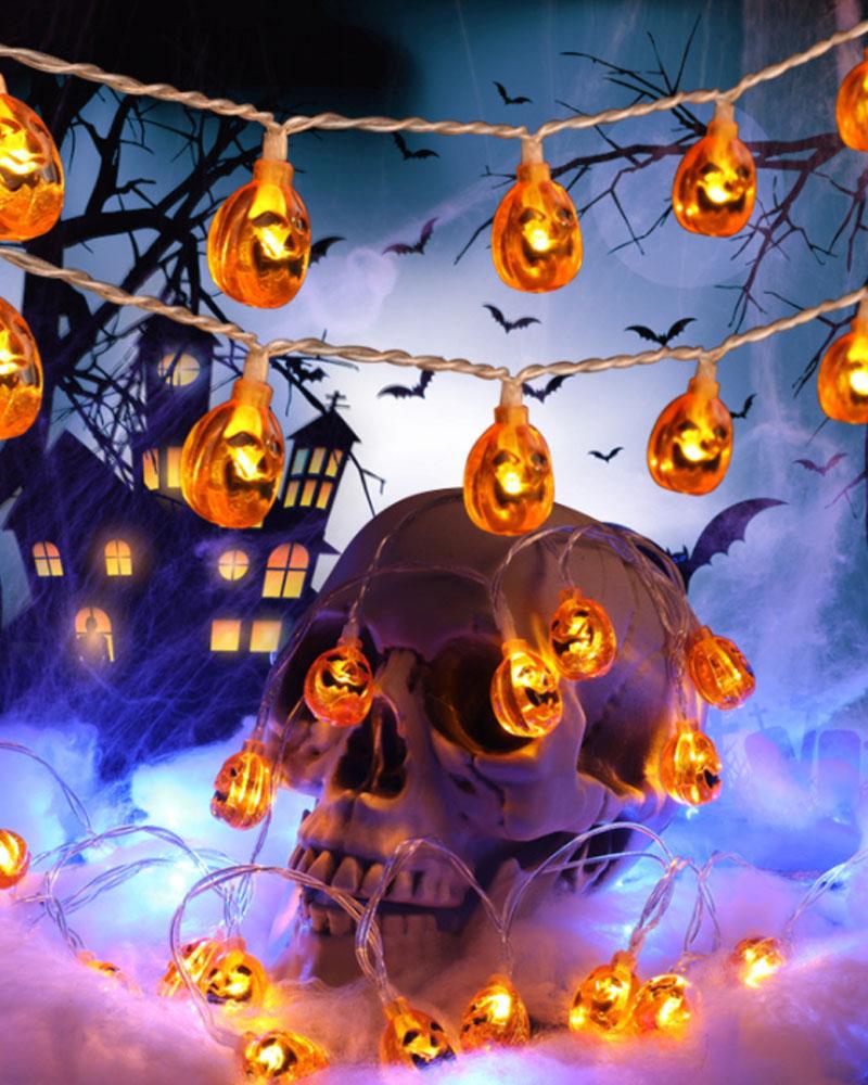 

Halloween LED String Lights Battery Operated Pumpkin Bulb Light For Home Mantel Porch Garden Yard Outside Entryway Decoration, Style1