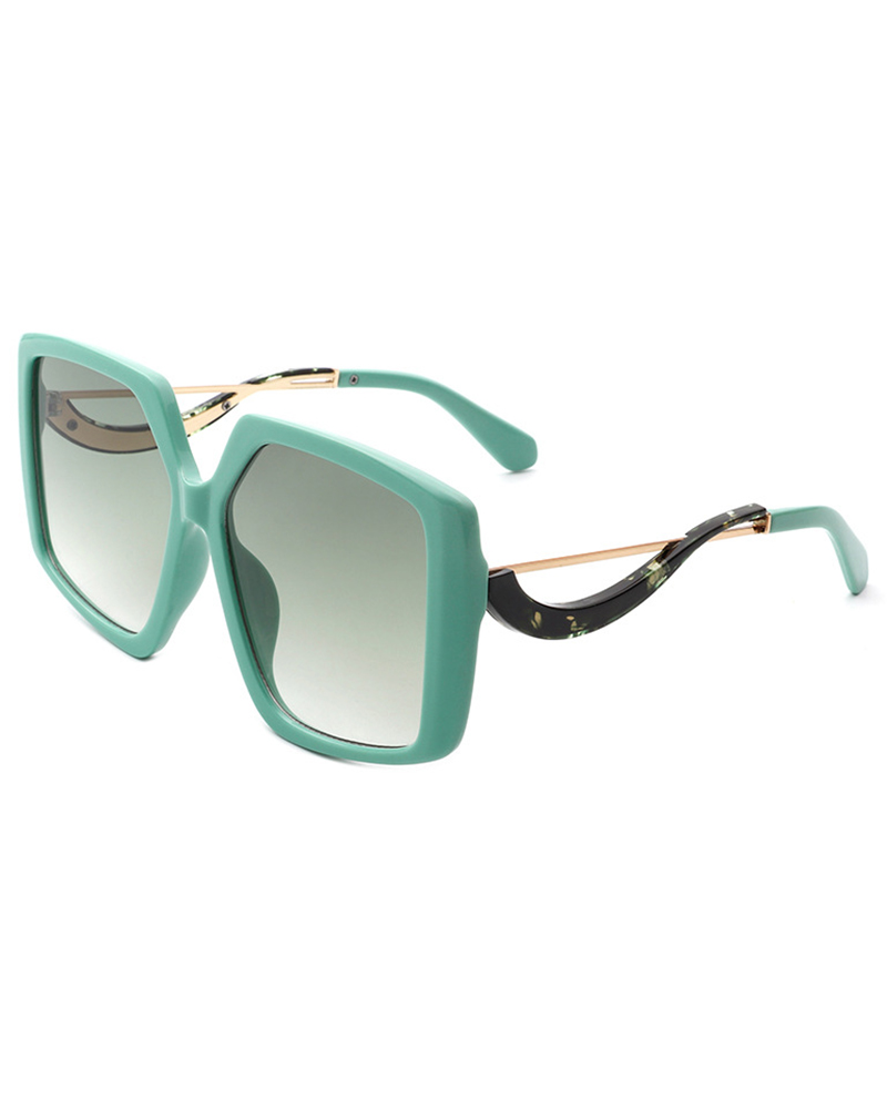 

1Pair Gradient Big Fashionable Square Sunglasses, Green