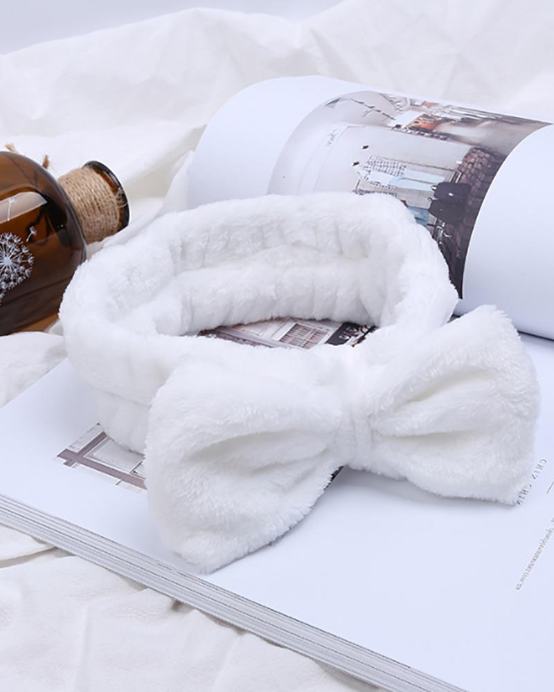 

Bow Bath Headband, White