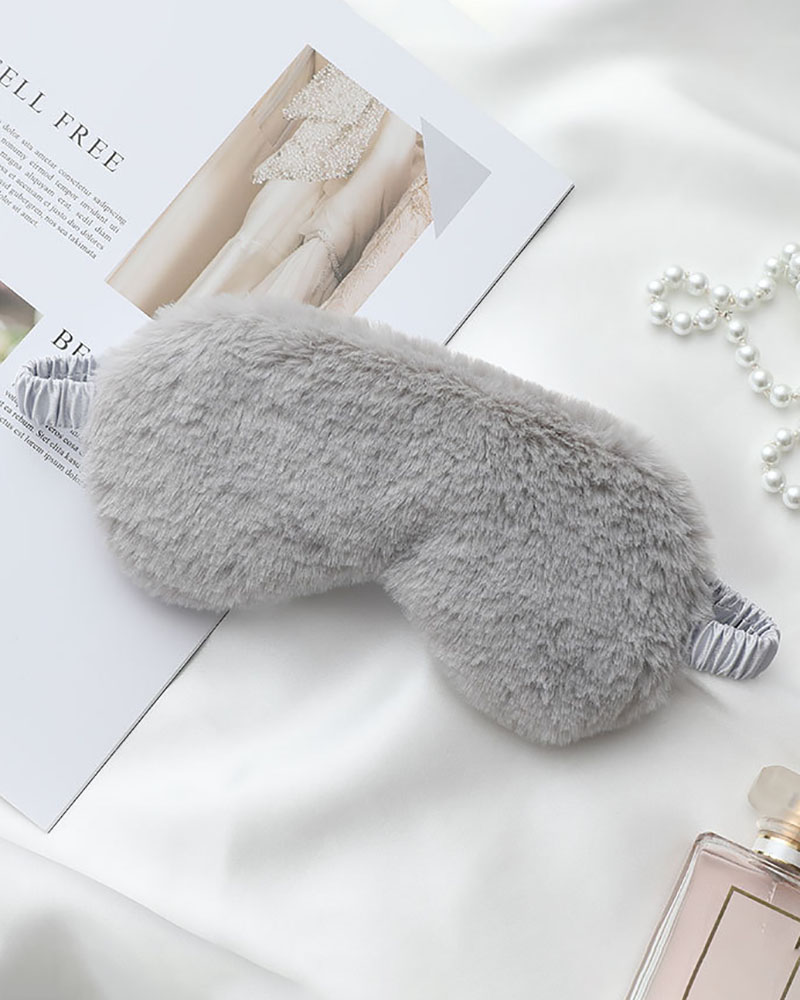 

Plush Eye Mask Soft Sleeping Blindfold Eye Cover, Gray