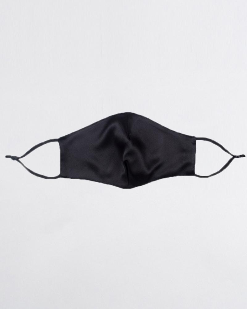 

Solid Breathable Silk Mouth Mask Washable And Reusable, Black
