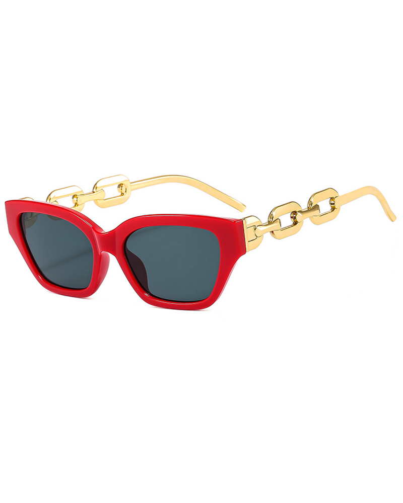 

1Pair Vintage Cat Eye Frame Sunglasses, Red