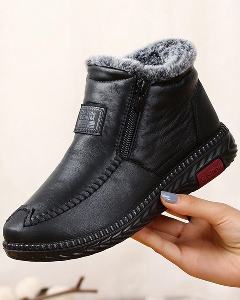

Non Slip Lined Snow Boots, Black