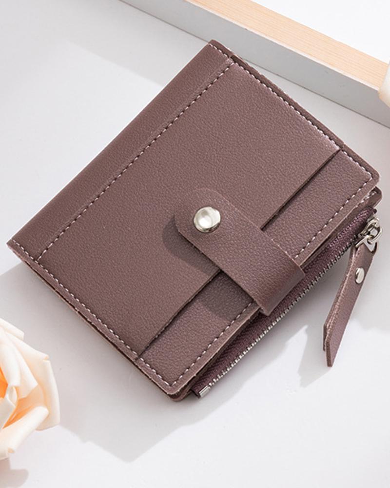 

Side Zipper Coin Credit Card Holder Wallet, Purple