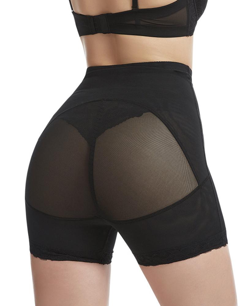 

High Waist Skinny Fishnet Pants, Black