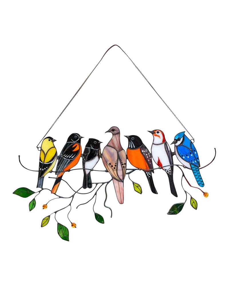 

Birds Stained Glass Window Hangings Series Ornaments Pendant, Multicolor