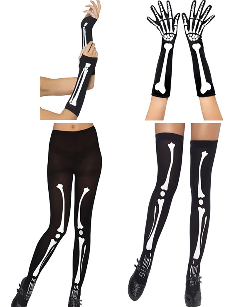 

1pcs Halloween Kids' Costume Accessories Skeleton Stockings Or Gloves, Style1