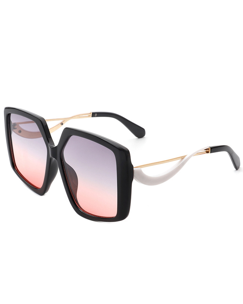 

1Pair Gradient Big Fashionable Square Sunglasses, Pink