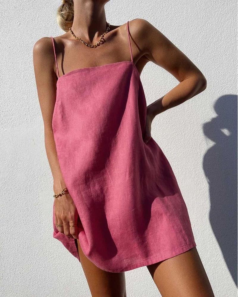 

Plain Cami Mini Dress, Pink